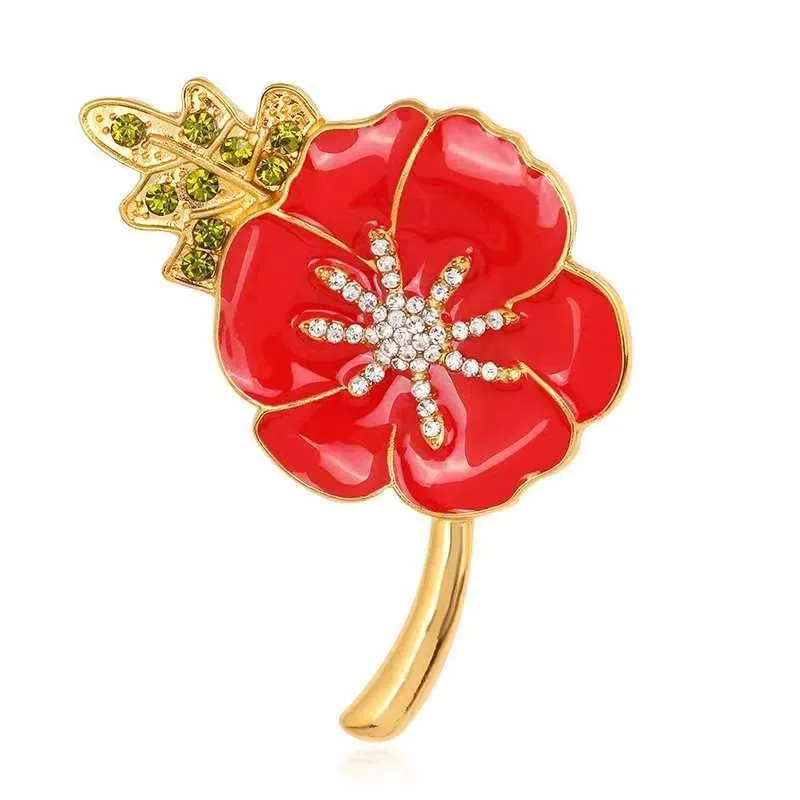 Ethnic Style Pin Flower Alloy Stoving Varnish Diamond Women'S Corsage