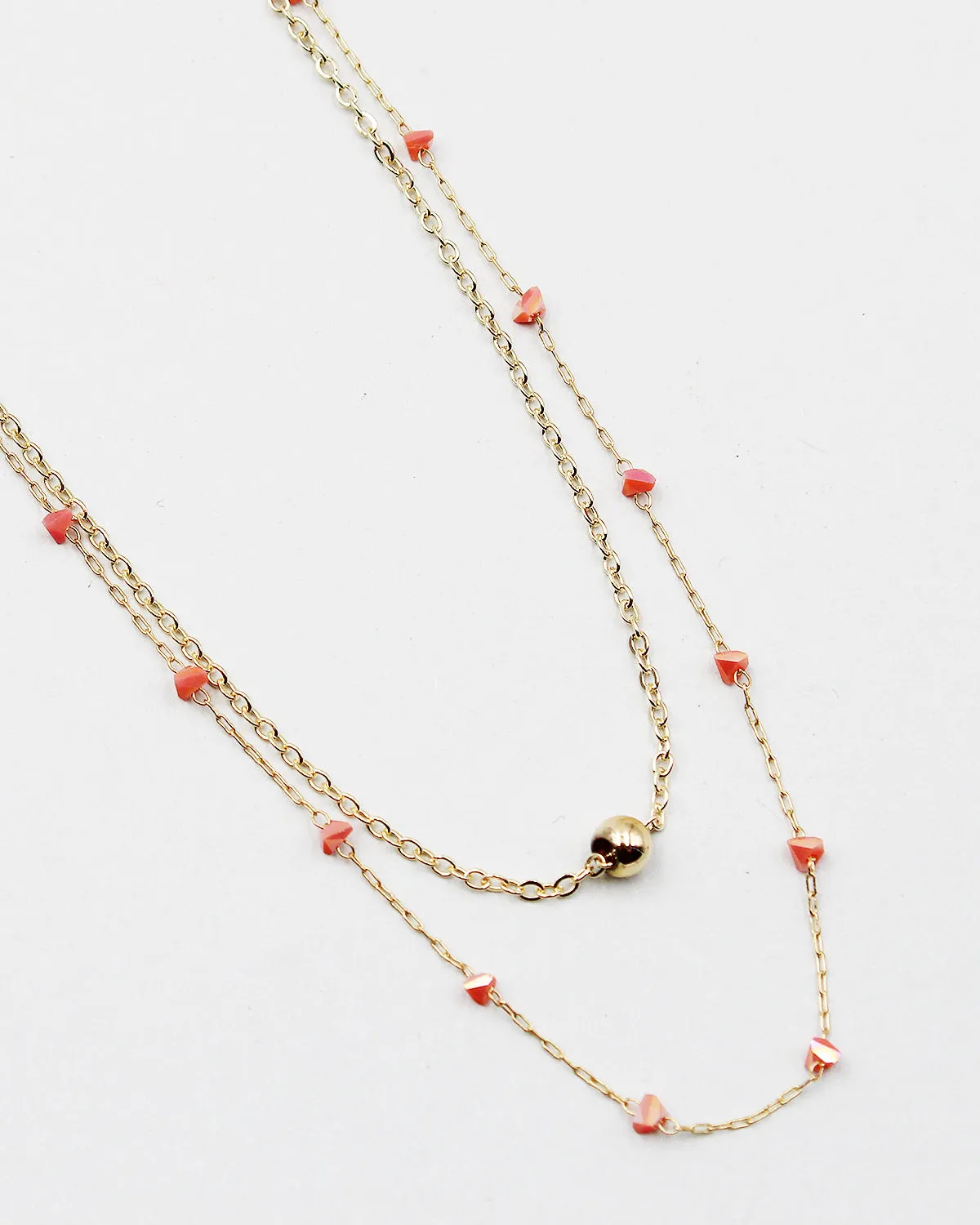 Faceted Tiny Crystal Delicate Layer Necklace