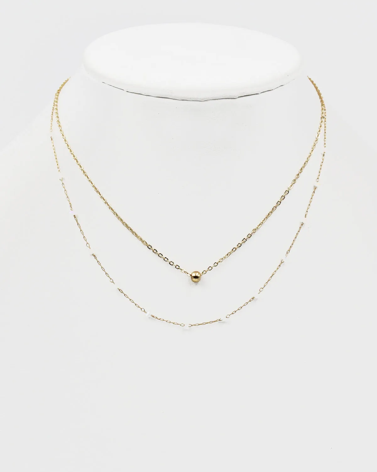 Faceted Tiny Crystal Delicate Layer Necklace