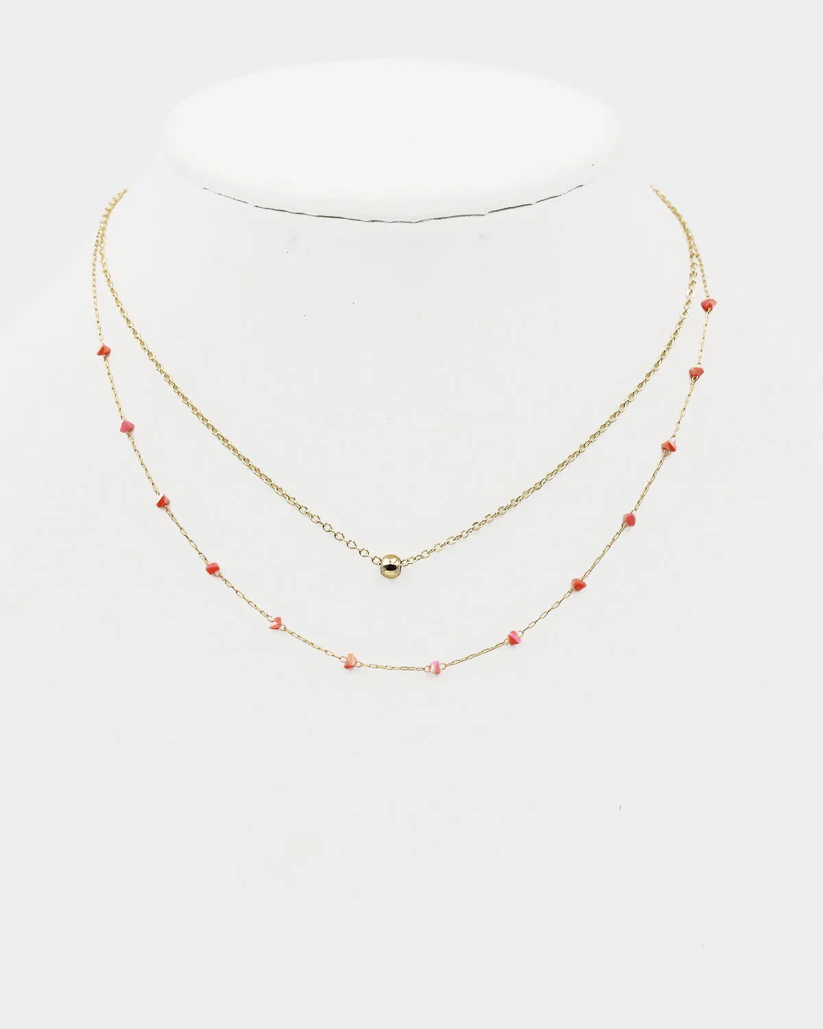 Faceted Tiny Crystal Delicate Layer Necklace