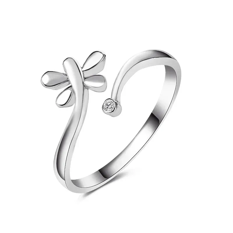 Fashion DNA Chemistry Molecule Open Rings For Women Men Simple Style Rose Silver Color Finger Jewelry Party Gifts