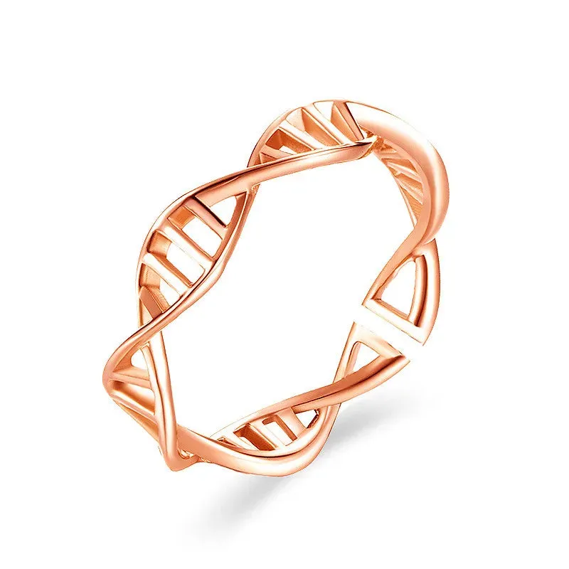 Fashion DNA Chemistry Molecule Open Rings For Women Men Simple Style Rose Silver Color Finger Jewelry Party Gifts