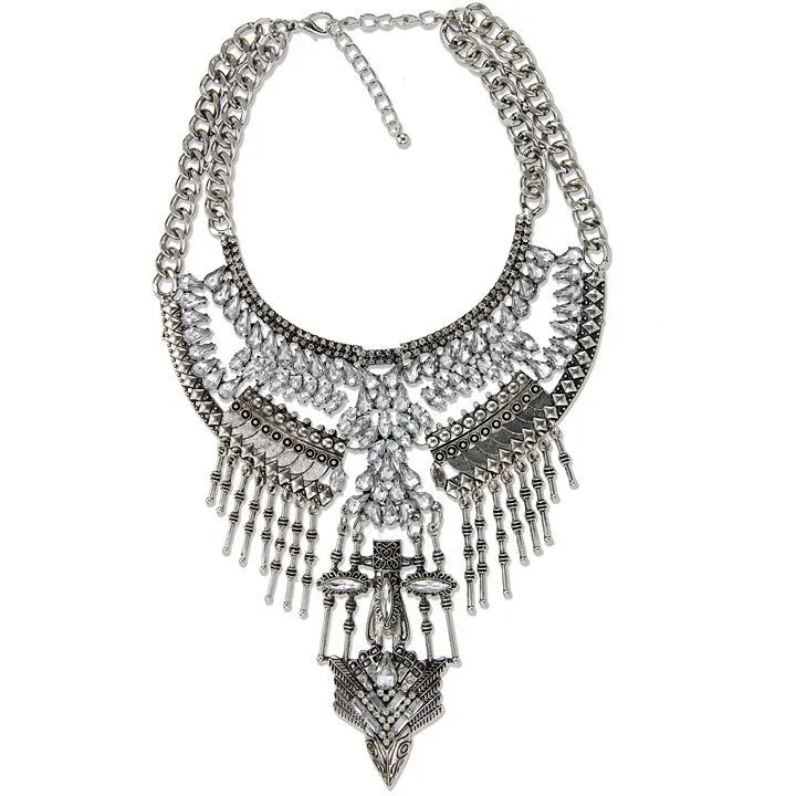 Fashion Hot Sale Vintage Boho Crystal Collares Statement Necklaces & Pendants Long Choker Maxi Necklaces Women Jewelry