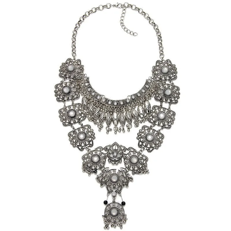 Fashion Hot Sale Vintage Boho Crystal Collares Statement Necklaces & Pendants Long Choker Maxi Necklaces Women Jewelry