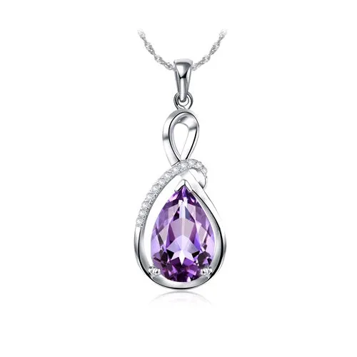 Fashion Pendants Necklaces For Women Jewelry Classic Rose Gold-color Crystal Rhinestone Water Drop Charm Pendant