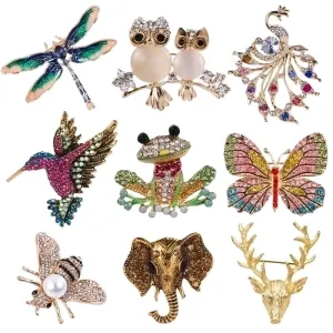 Fashion Pin Animal Alloy Plating Diamond Women'S Brooches