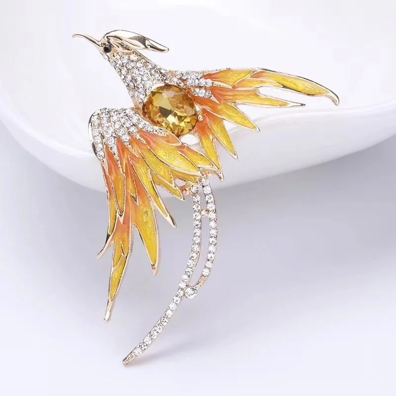 Fashion Pin Phoenix Alloy Diamond Women'S Corsage