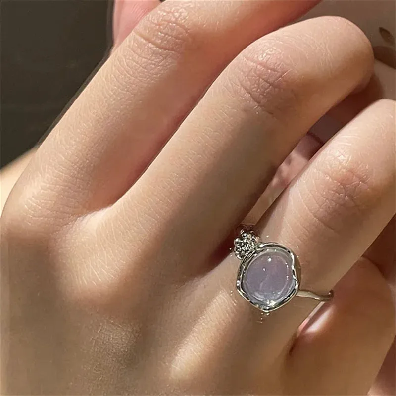 Fashion Silver Color Minimalist Irregular Twined Finger Rings Creative Geometric Punk Opening Rings for Women Girls Jewelry