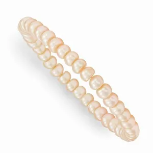 Freshwater Cultured 6-7Mm Pearl Peach Stretch Bracelet