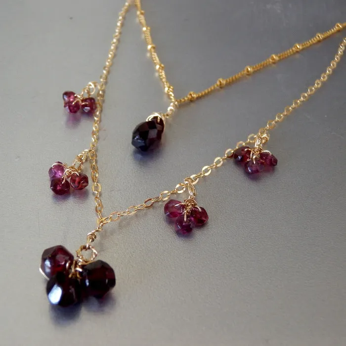 Garnet Layered Necklace