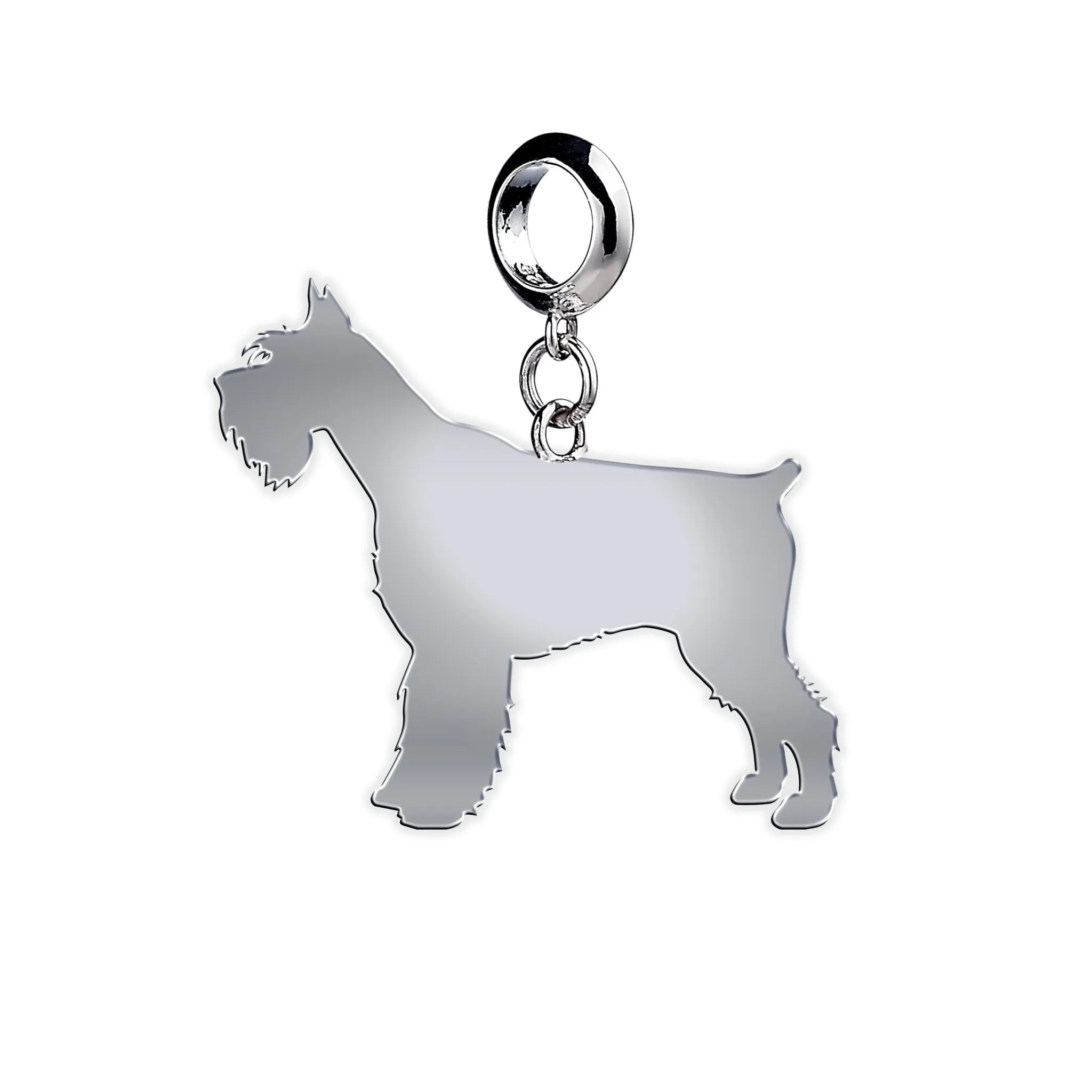 Giant Schnauzer Silhouette Silver Charm