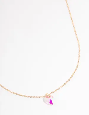 Gold Basic Heart Stone Necklace