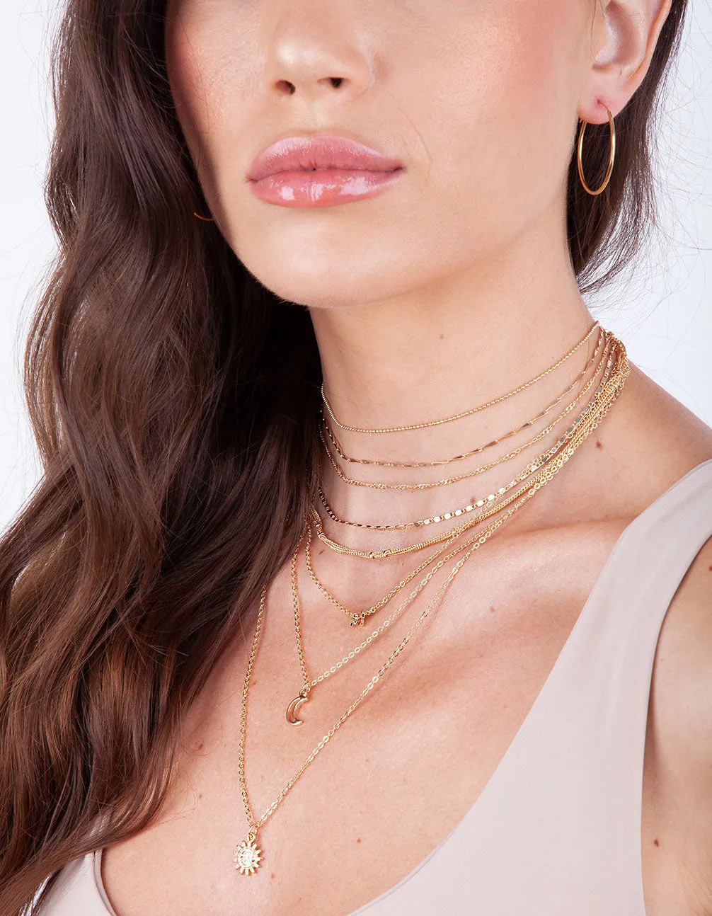 Gold Delicate Celestial Layered Necklace