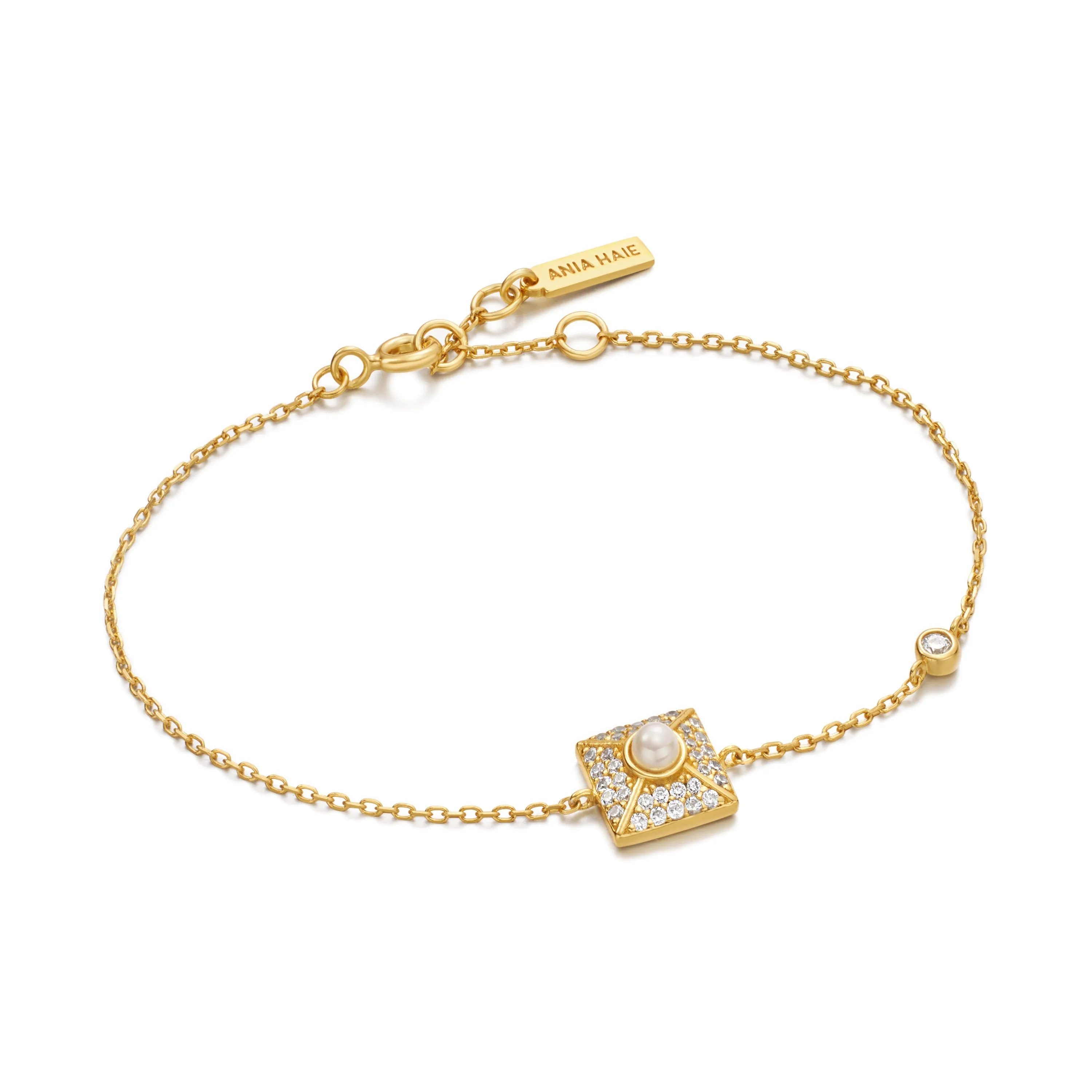 Gold Pearl Pave Bracelet