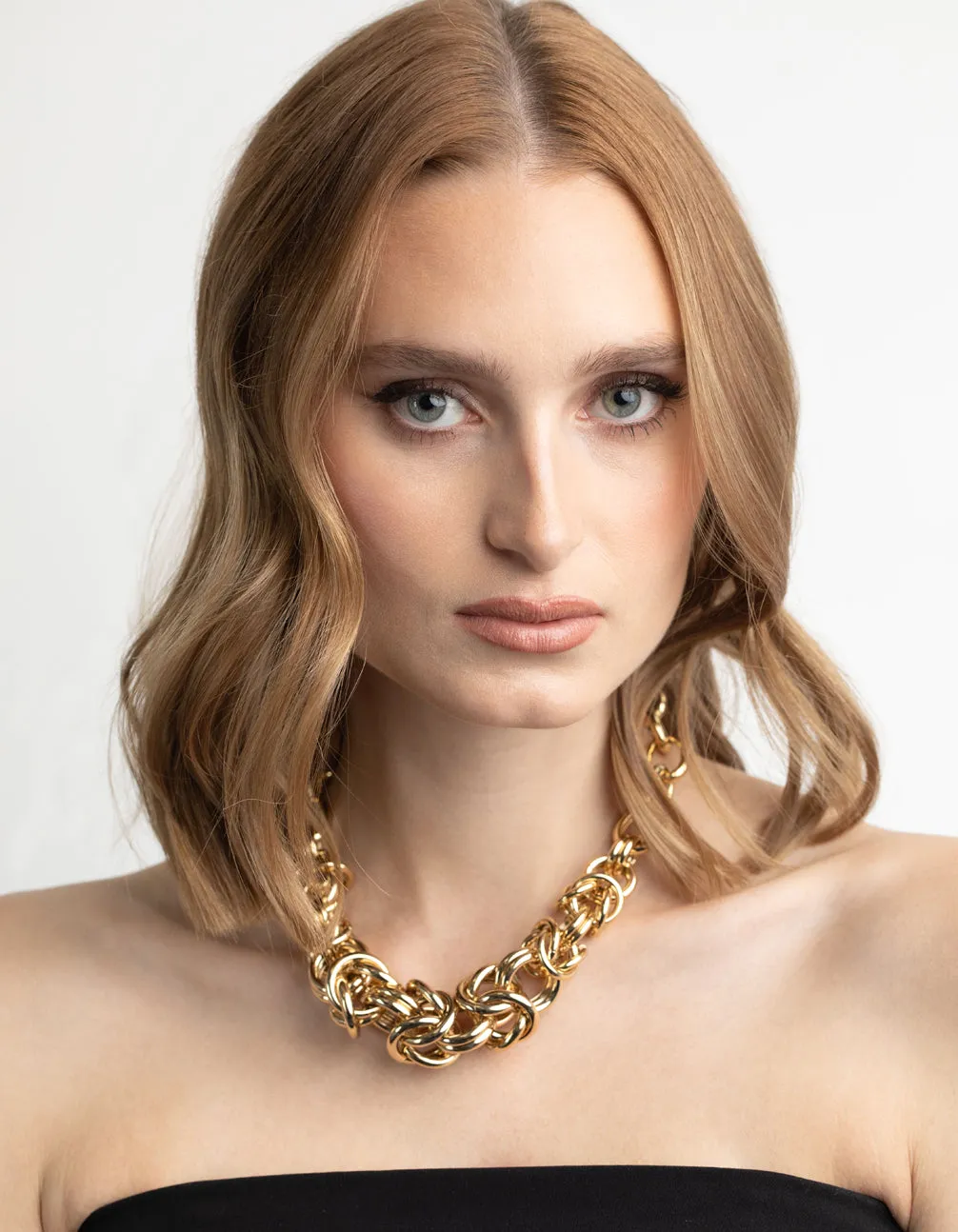 Gold Plated Knotted Chain Necklace