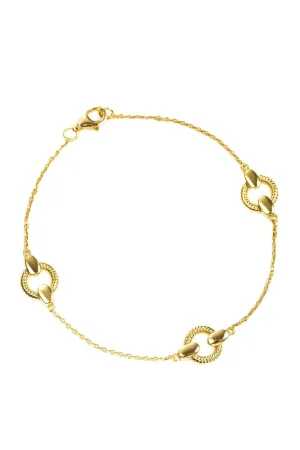 Gold Plated Sterling Silver Rings Bracelet