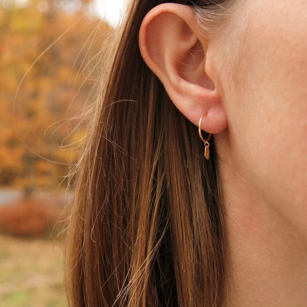 Gold Ripple Small Hoop Earrings