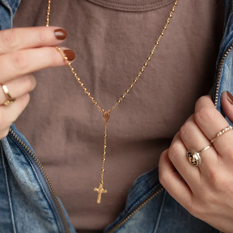 Gold Rosary Necklace