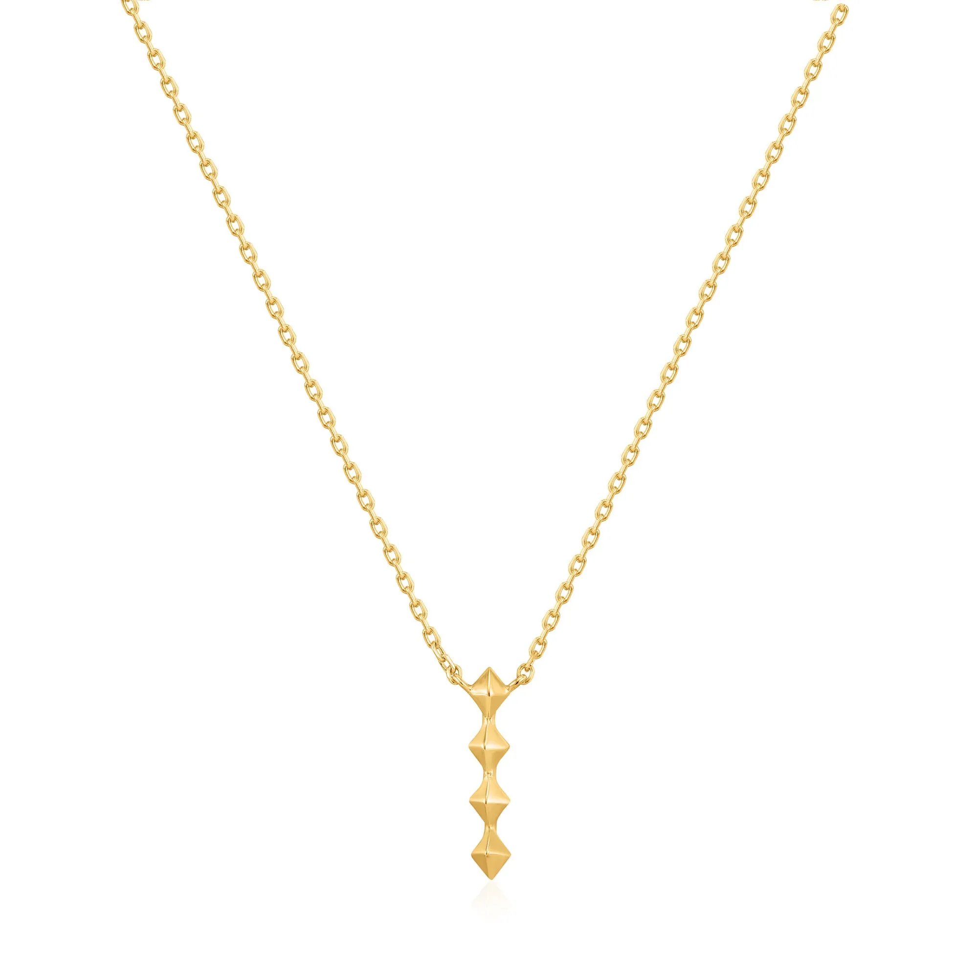 Gold Spike Drop Necklace