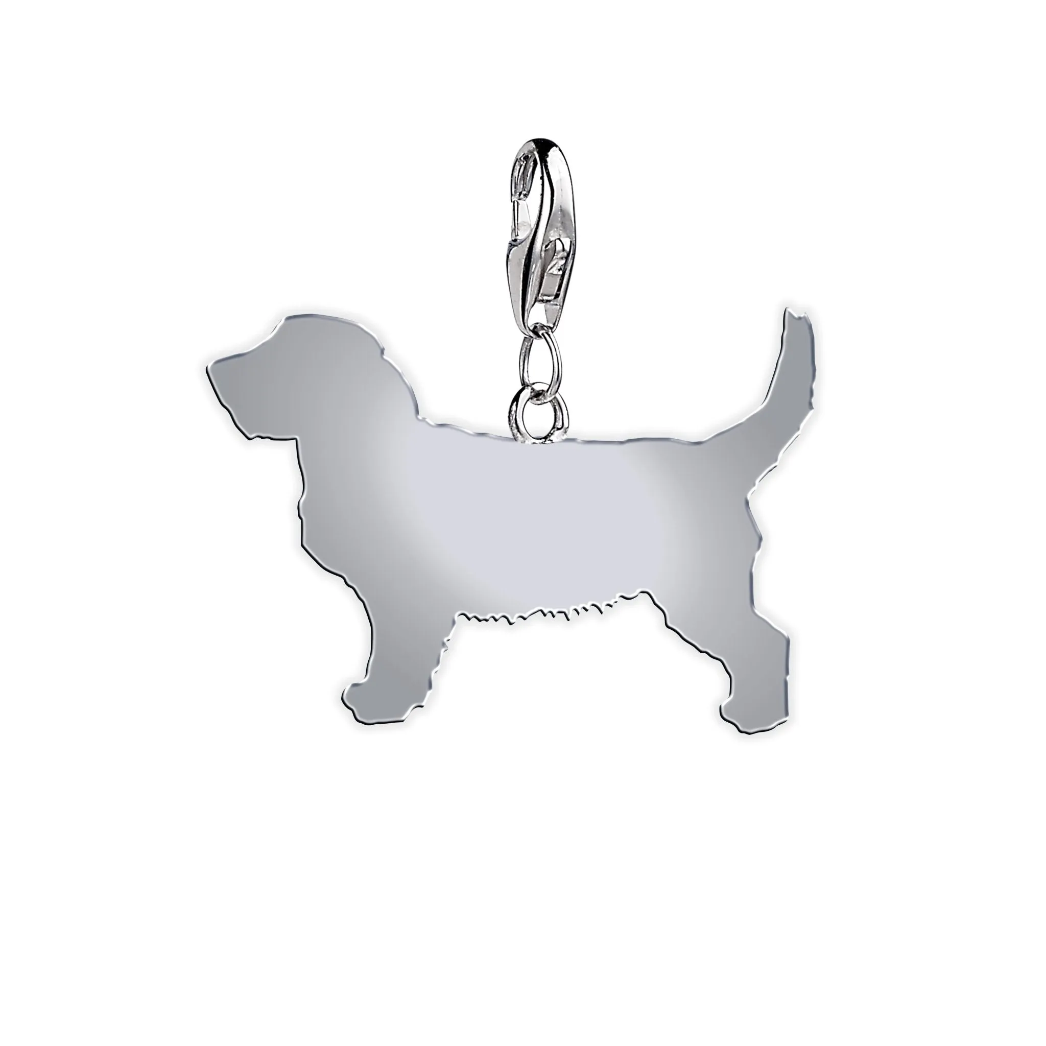 Griffon Fauve De Bretagne Silhouette Silver Charm