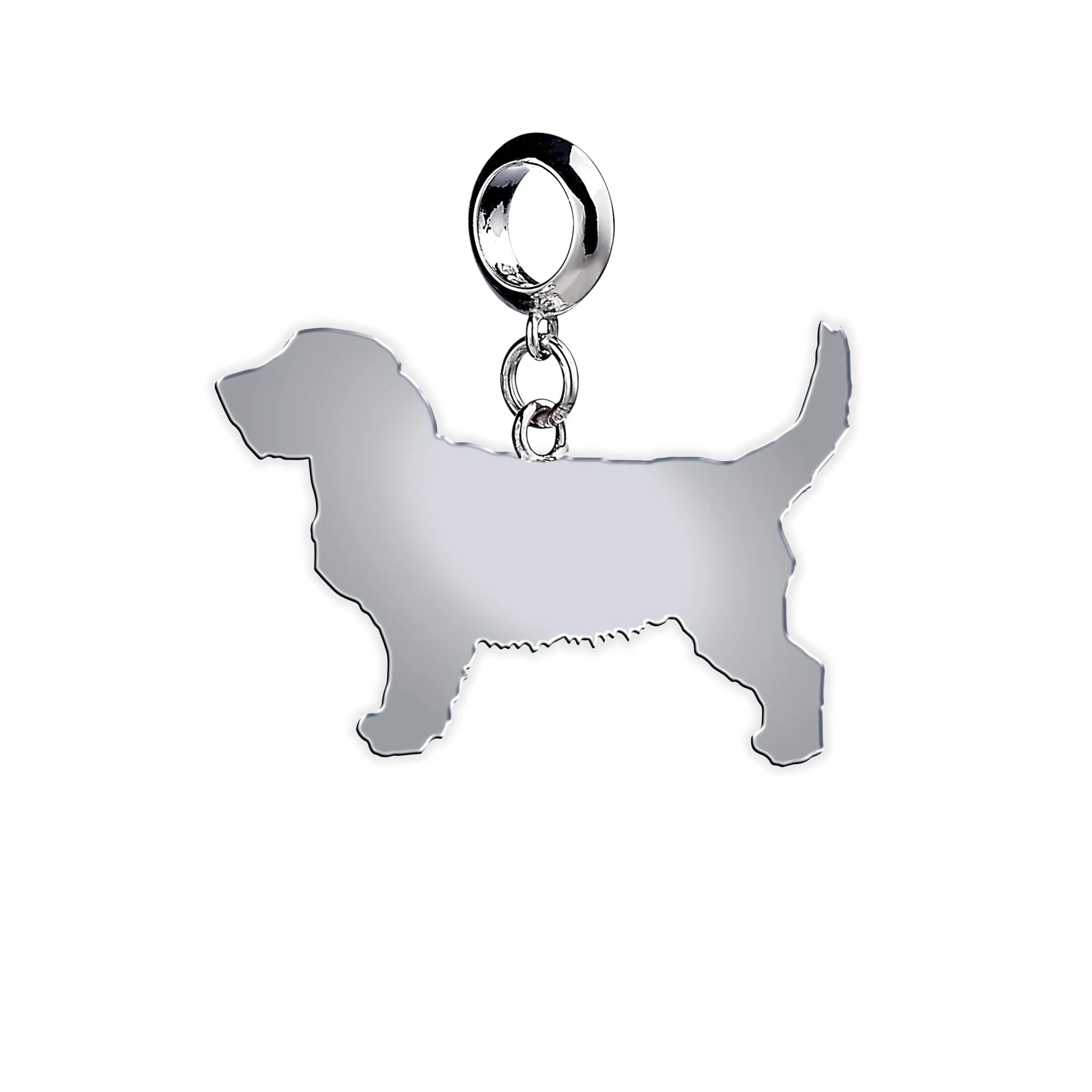 Griffon Fauve De Bretagne Silhouette Silver Charm