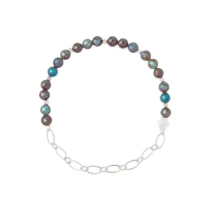 Half Chain and Blue Sky Jasper Bracelet