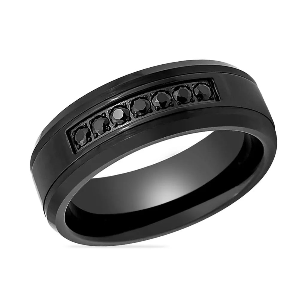 HORIZON | Tungsten Ring 7 Black CZ