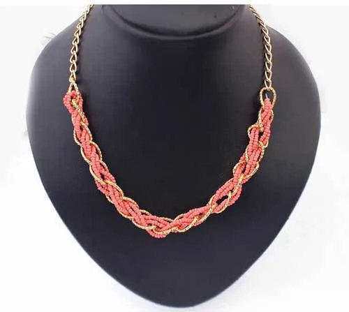 Hot Necklaces Pendants Women Statement Vintage Necklace Bohemia Bead Choker Necklace Beads Pendant For Party Gift Wedding