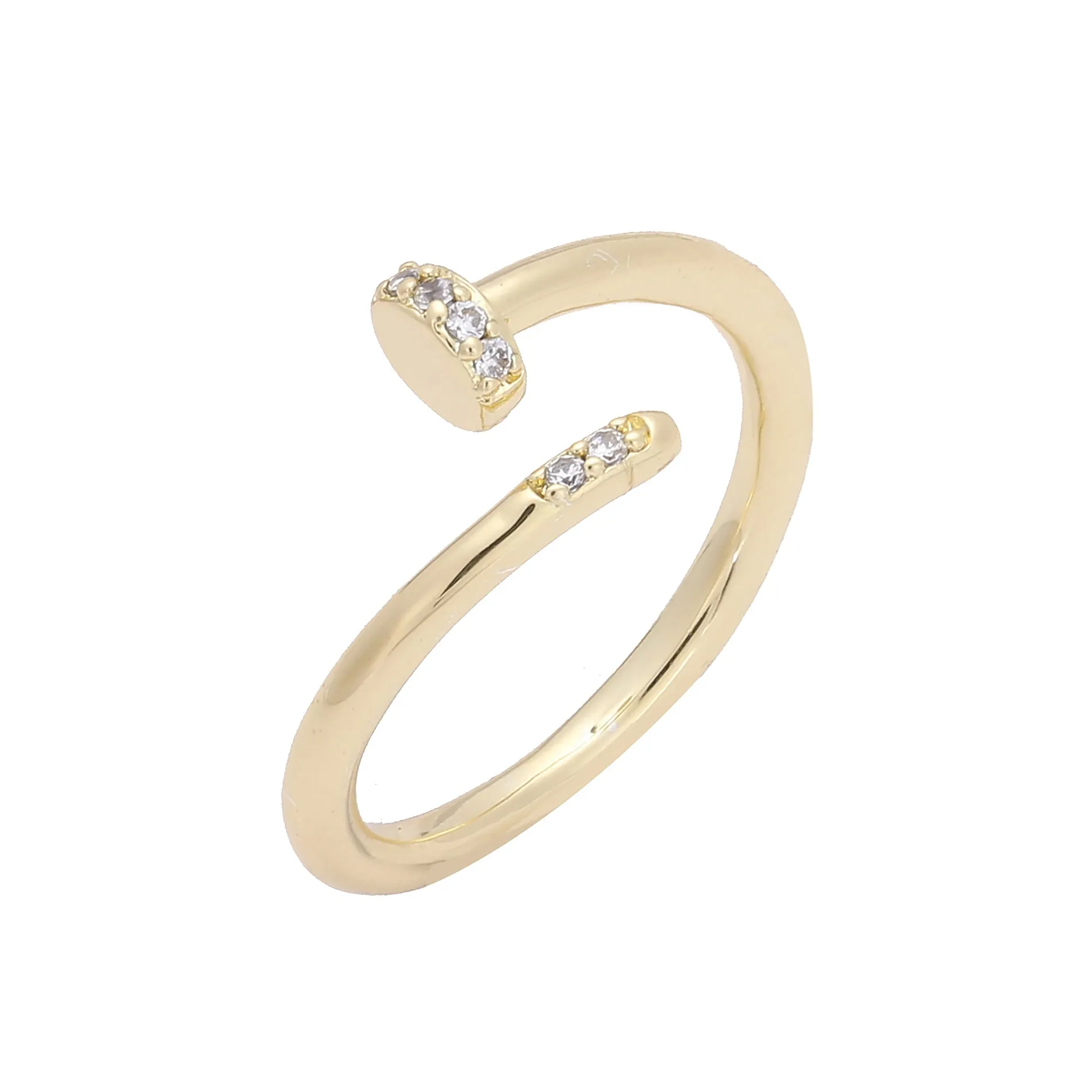 Juste un Clou paved white cz Rose Gold, 14K Gold open rings