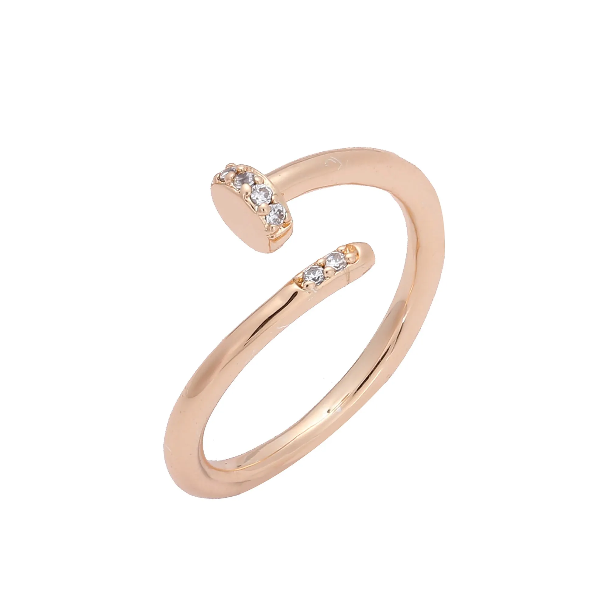 Juste un Clou paved white cz Rose Gold, 14K Gold open rings