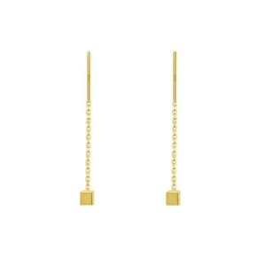 Korean Dangle Earring Geometric block Long Tassel Bar Drop Earrings For Women Minimalism Ear Line Kpop Jewelry Gift