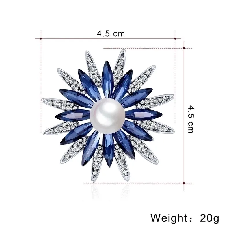 Korean Style Pin Flower Alloy Diamond Artificial Gemstones Women'S Brooches