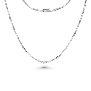 Lab Grown Riviera Diamond Tennis Necklace (10.00 ct.) 2.25mm to 5.90mm 4-Prongs Setting in 14K Gold