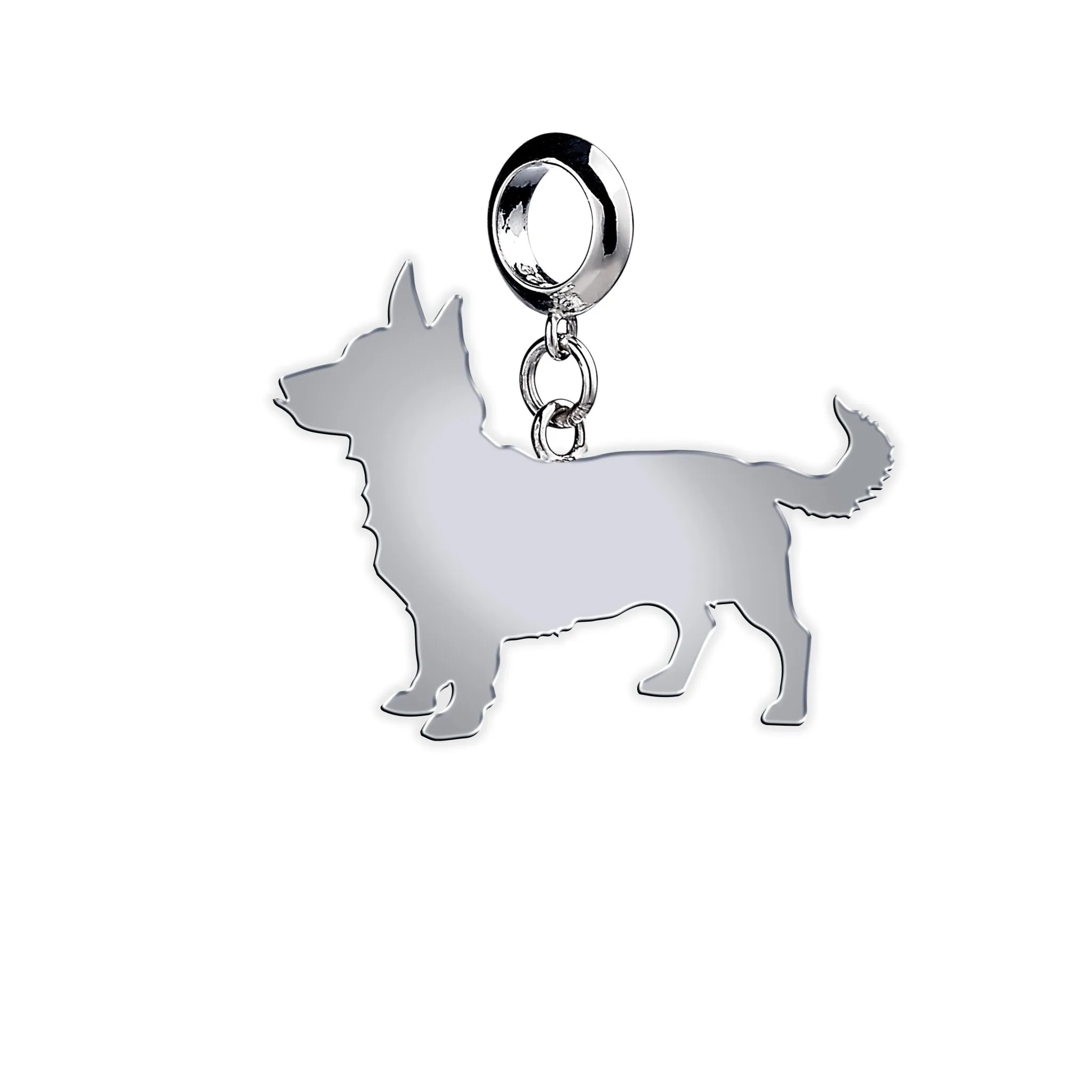 Lancashire Heeler Silhouette Silver Charm