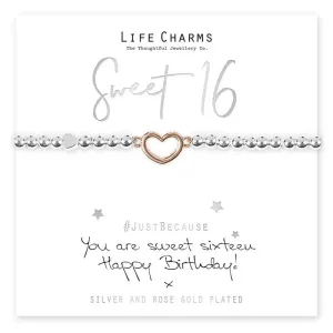 Life Charm Sweet 16 RGD Heart Bracelet