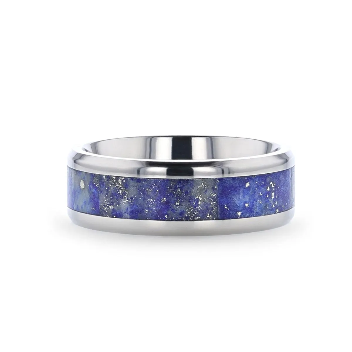 MALONE | Titanium Ring Blue Lapis Inlay