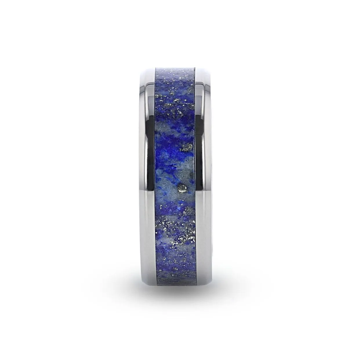 MALONE | Titanium Ring Blue Lapis Inlay