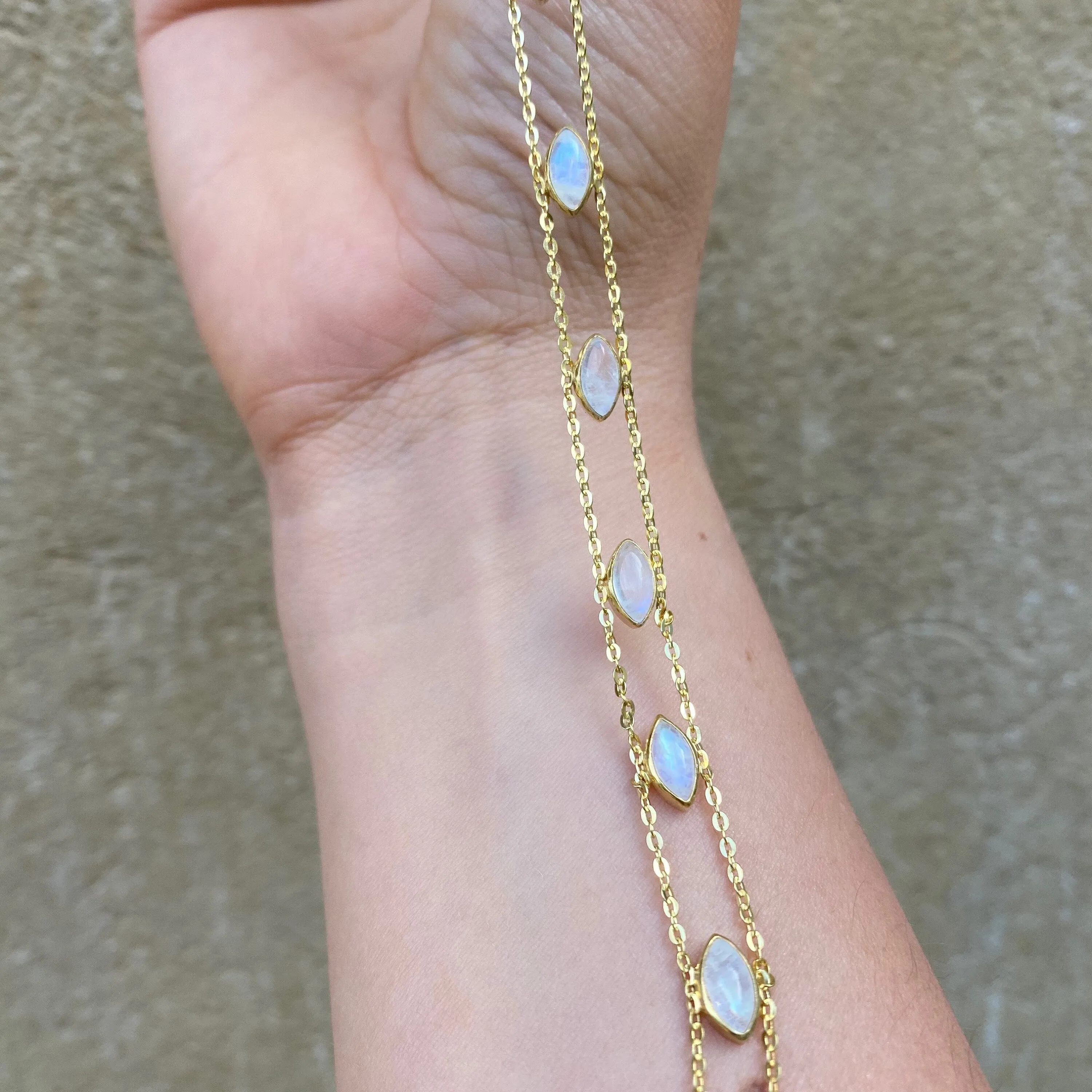 Maya Gold Rainbow Moonstone Bracelet