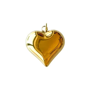 Medium Puffy Heart Charm For Charm Necklace & Bracelet