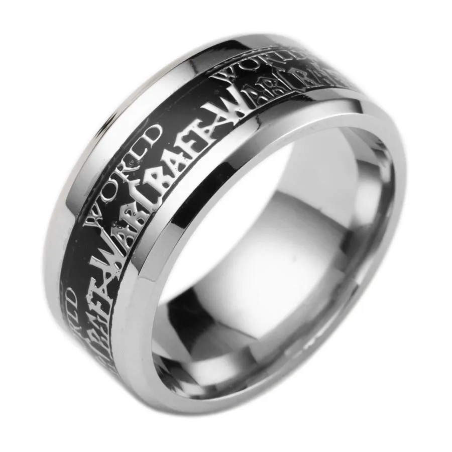 Men's Steel Letter Ring Collection - Size 6-13