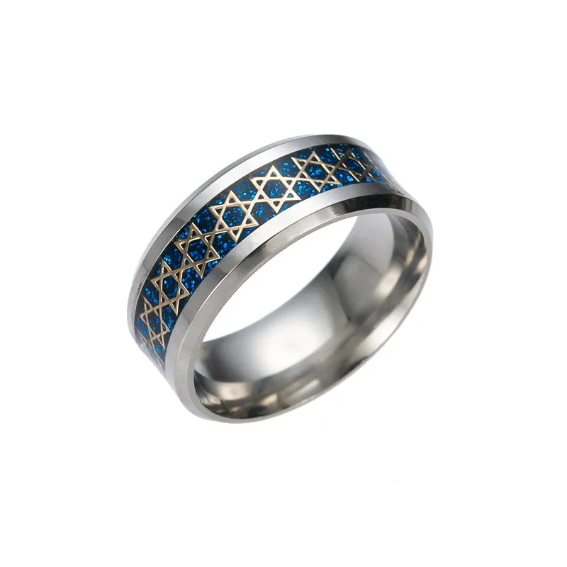 Men's Titanium Steel Retro Star Ring - Domineering and Stylish Accessory