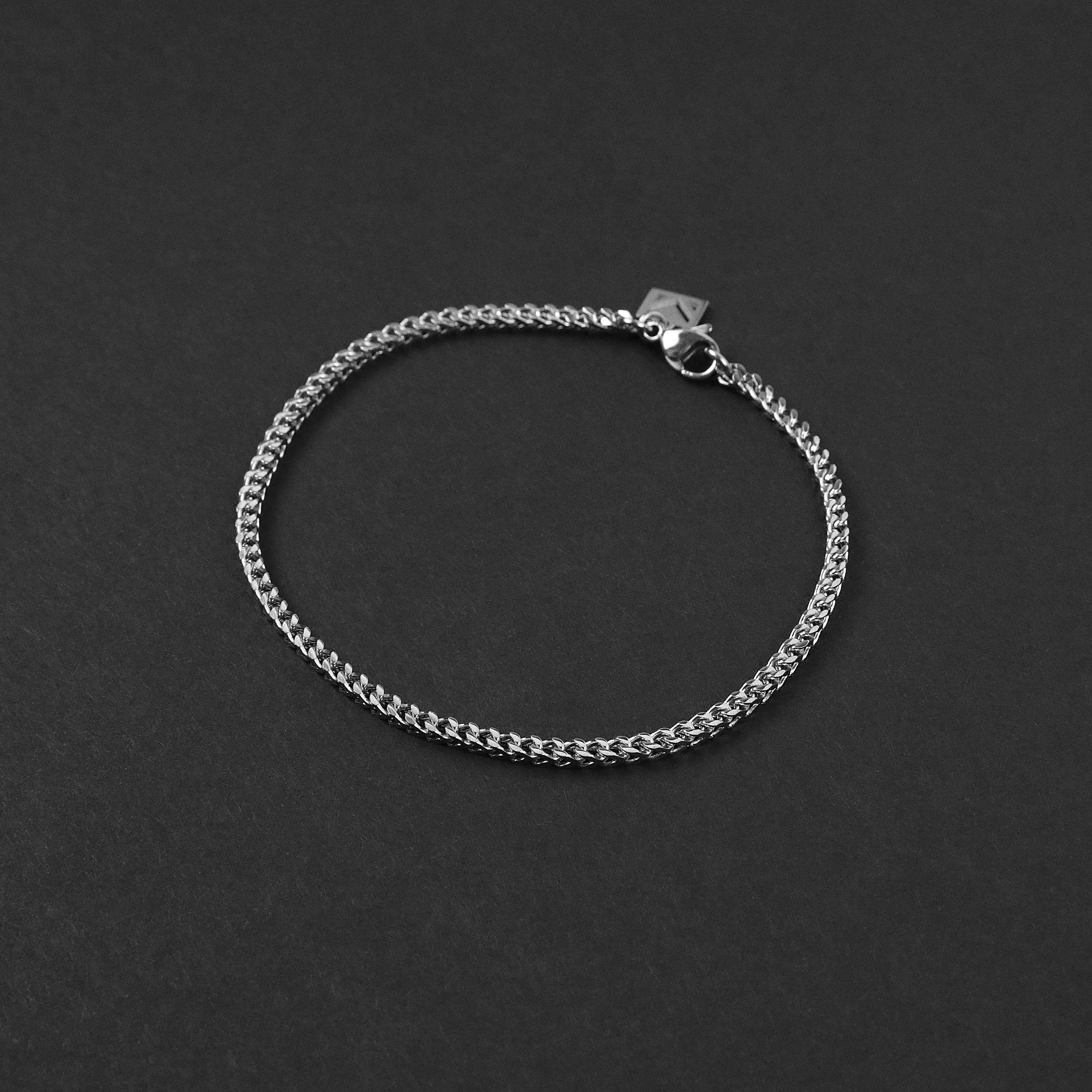 Minimal Franco Chain Bracelet - Silver 2.5mm