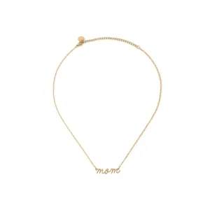 Mom Cursive Necklace, Gold