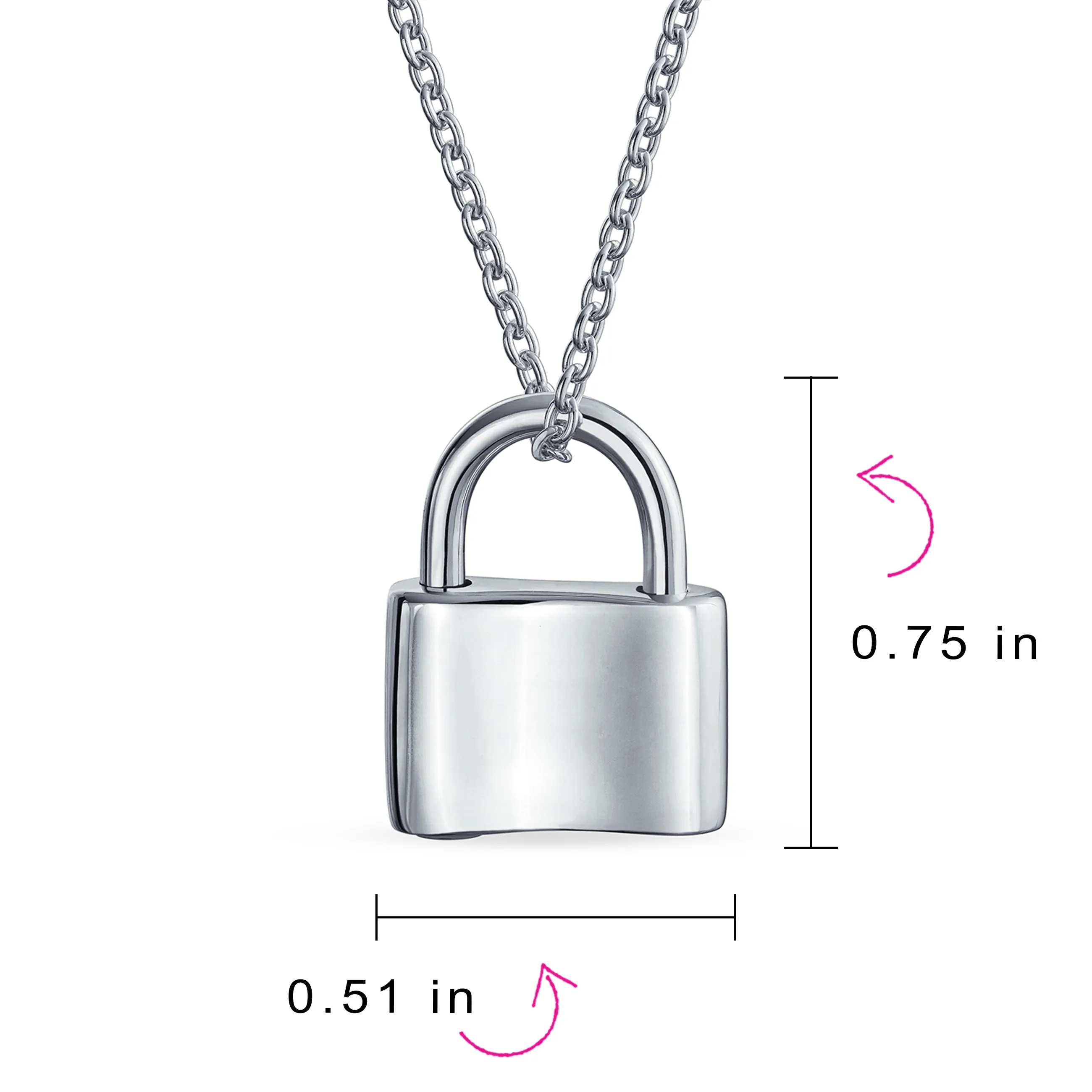 Monogram Pendant Necklace 14K Gold Plated Padlock Charm for Couples 16" Chain