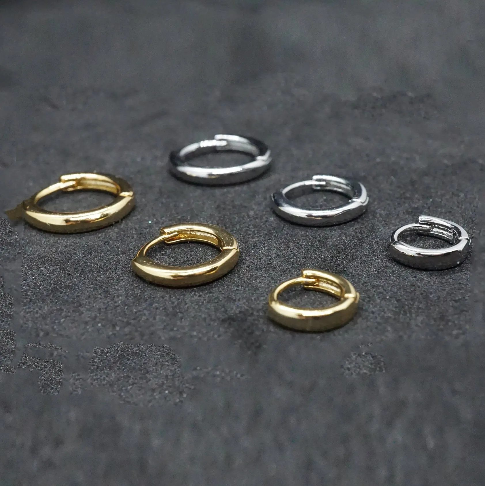 Olivia X - Minimalist Sterling Silver Huggie Hoops in Silver or Gold