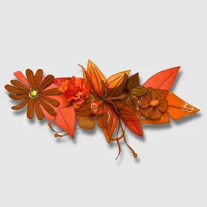 orange floral brooch