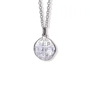 Our Father Quote Pendant Silver