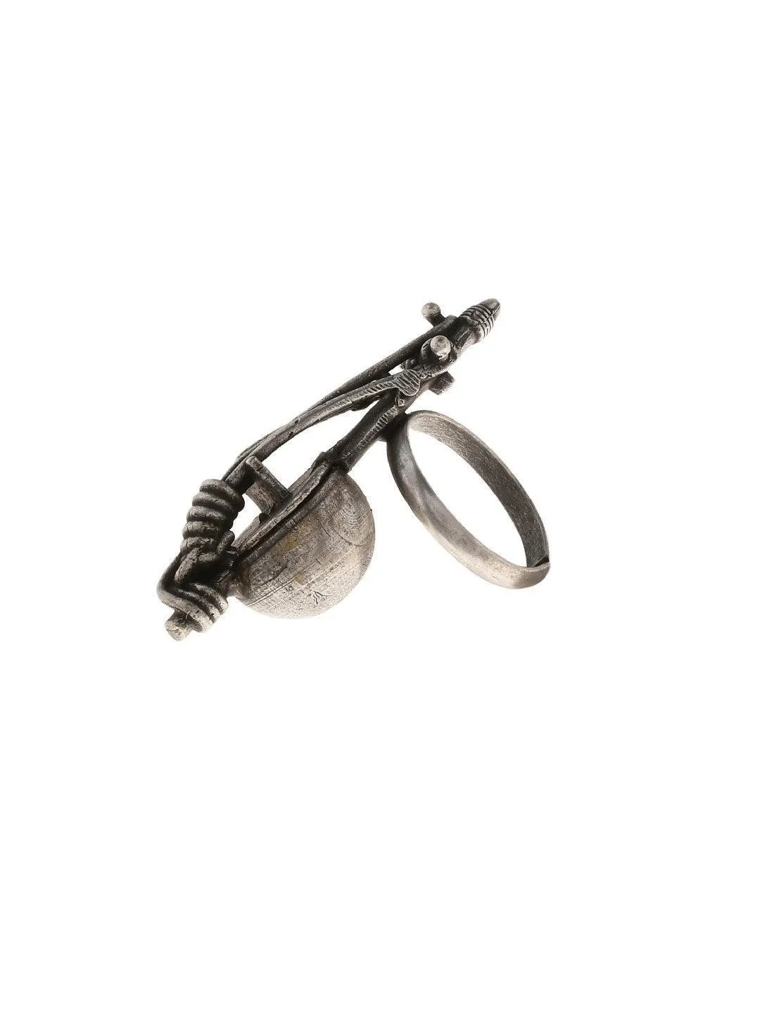 Oxidised Sangeet Veena Ring