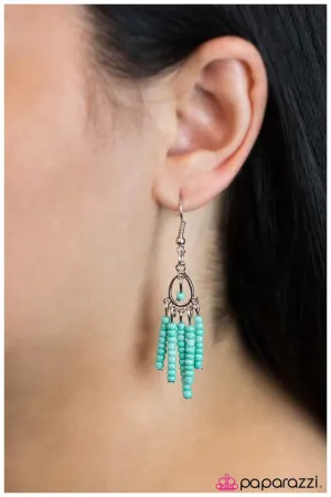 Paparazzi Earring ~ Anasazi Ice - Blue