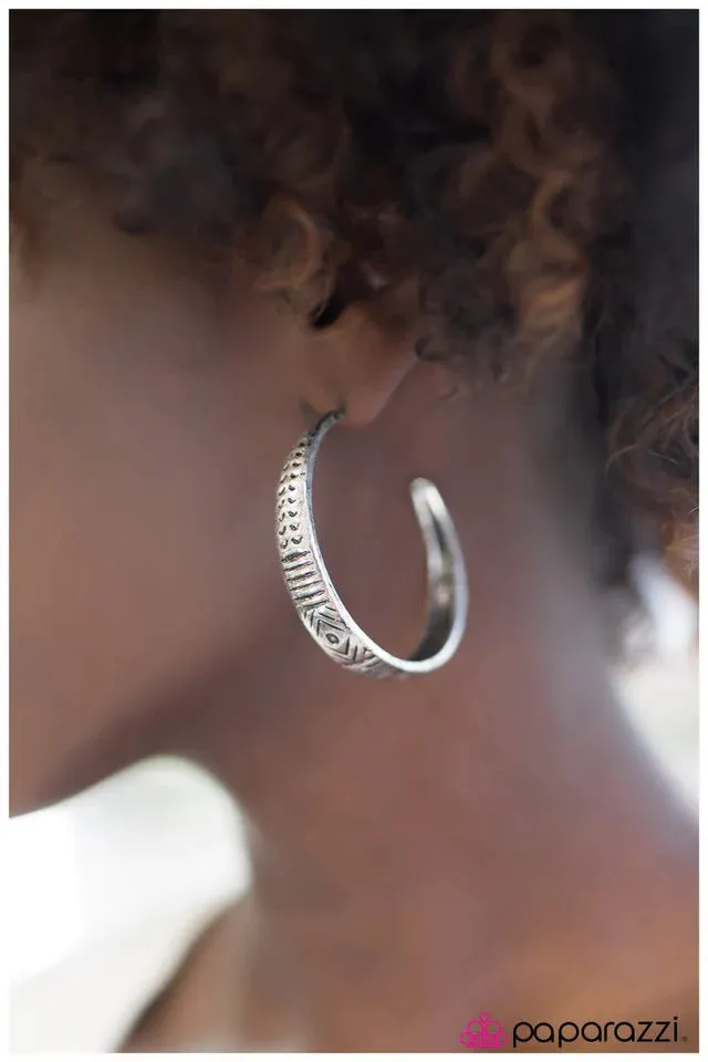 Paparazzi Earring ~ Madly Madagascar - Silver